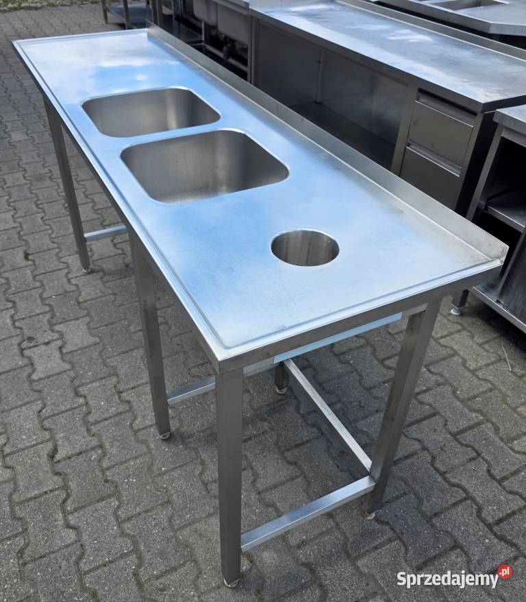 Zlew 2 Komorowy z Dziurą Na Odpady 2306585 M983 Nowe Skalmierzyce