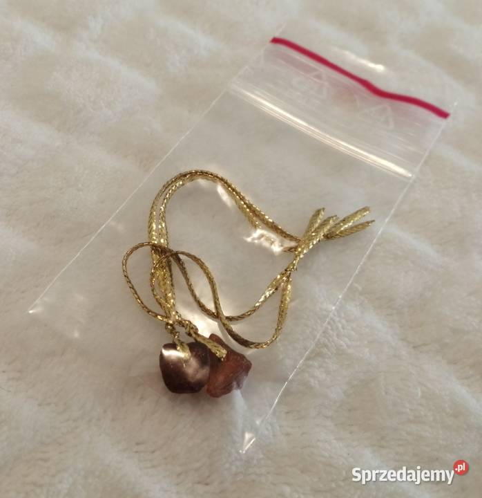 Zestaw dwóch bursztynów na sznurkach 8x85mm x 2