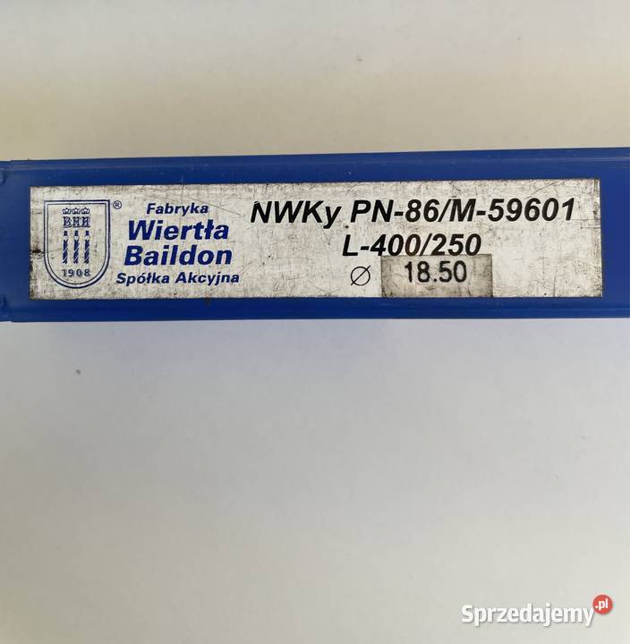 Wiertło ekstra długie NWKy fi 1850 L400250 Czarnożyły