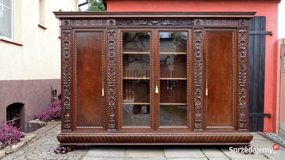 Unikatowa Neorenesansowa Dębowa Biblioteka 1920 Ziębice