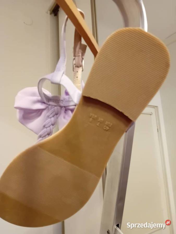 sandałki damskie z kokardkami lekkie tkanina sprzedam