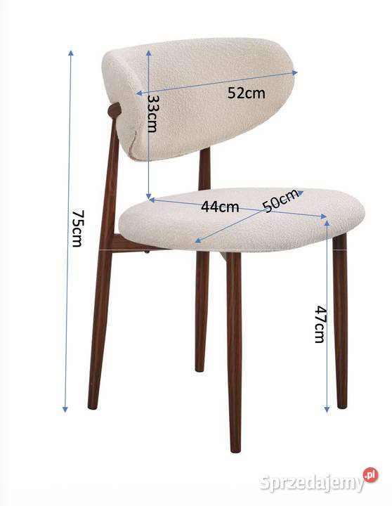 Designerskie krzesło tapicerowane Brego boucle Tarchały Małe