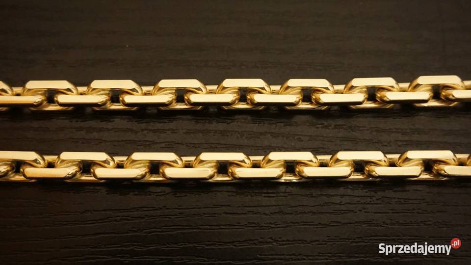 ZŁOTY KUTY ŁAŃCUSZEK SUPER ŁAŃCUCH ANKIER DUŻY