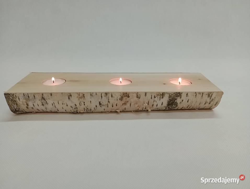 NATURALNY ŚWIECZNIK Z DREWNA BRZOZOWEGO TEALIGHT lubuskie Żagań