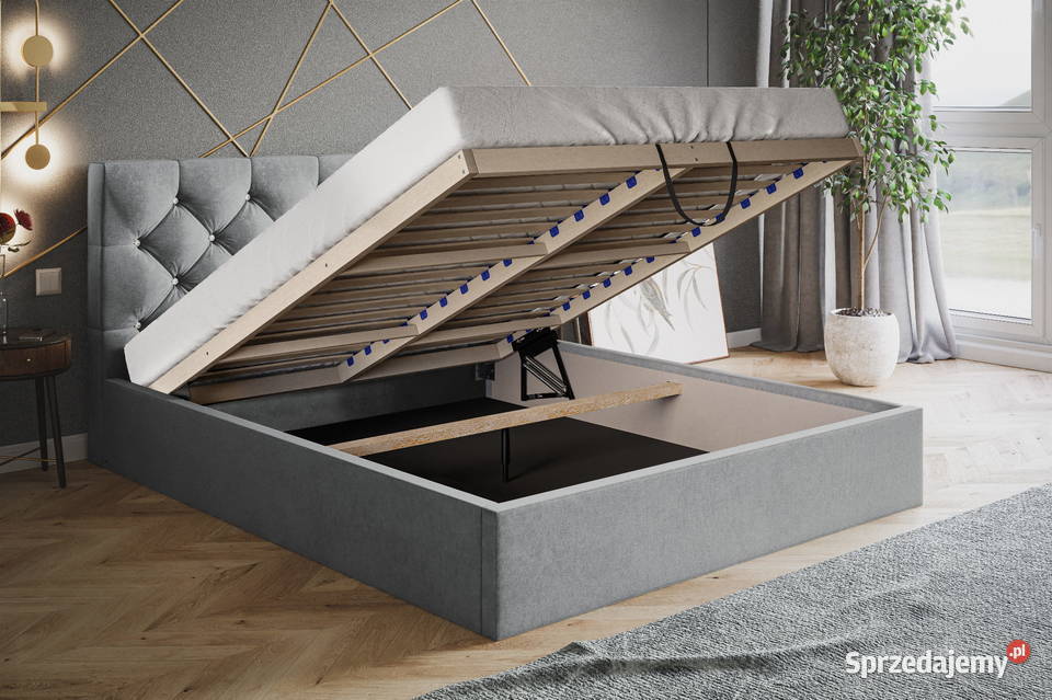 Łóżko Tapicerowane Z Pojemnikiem Glamour Slim Łóżka Tarchały Małe
