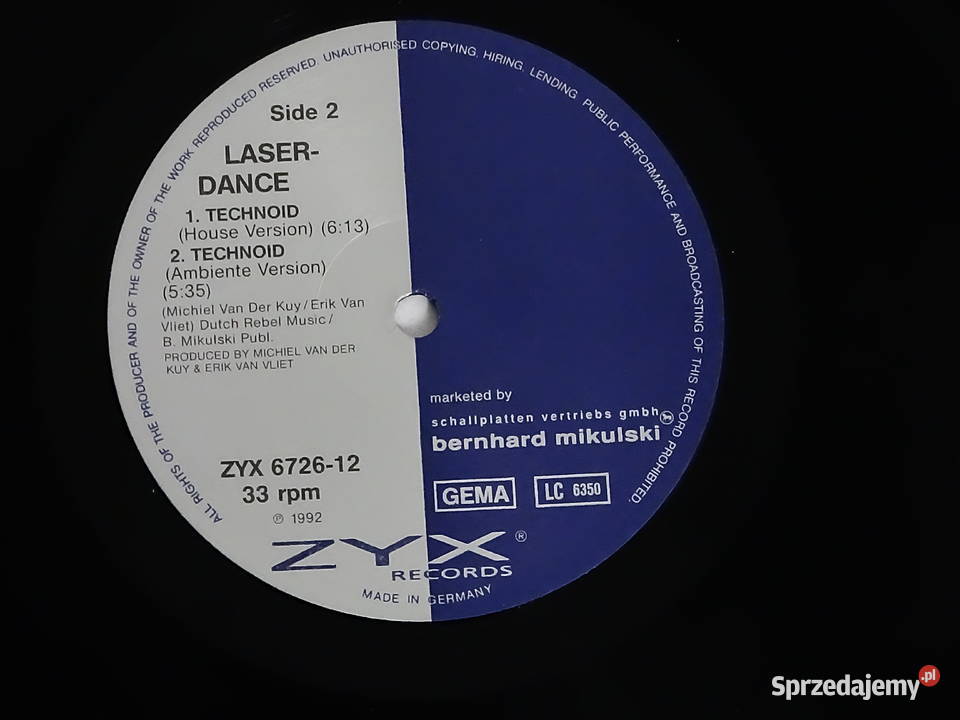 Laser Dance Technoid Space Version Vinyl 12 ZYX Biłgoraj