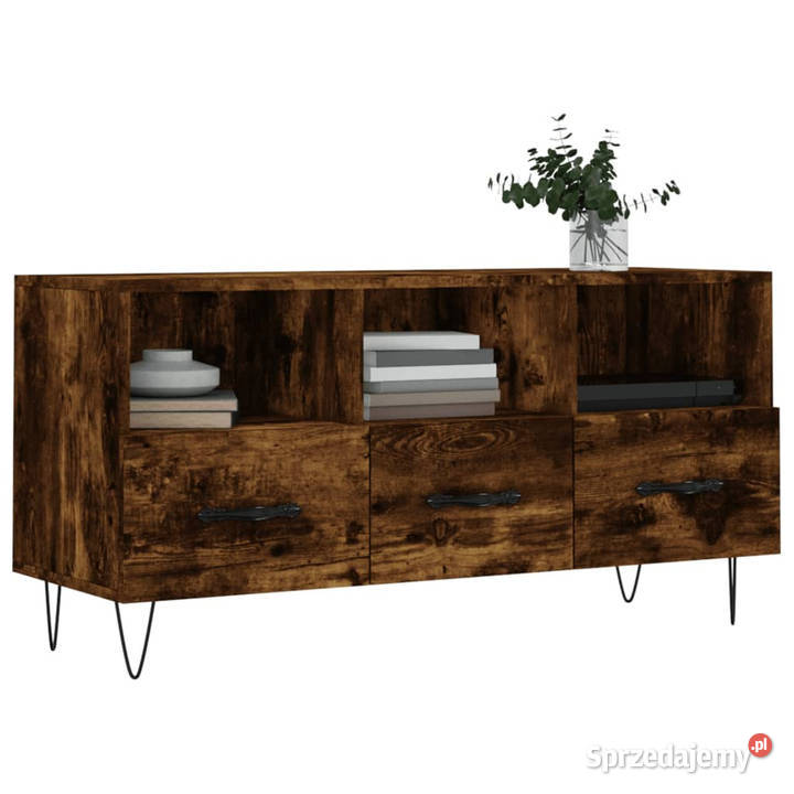 Szafka pod TV przydymiony dąb 102x36x50 WM829033 Warszawa sprzedam