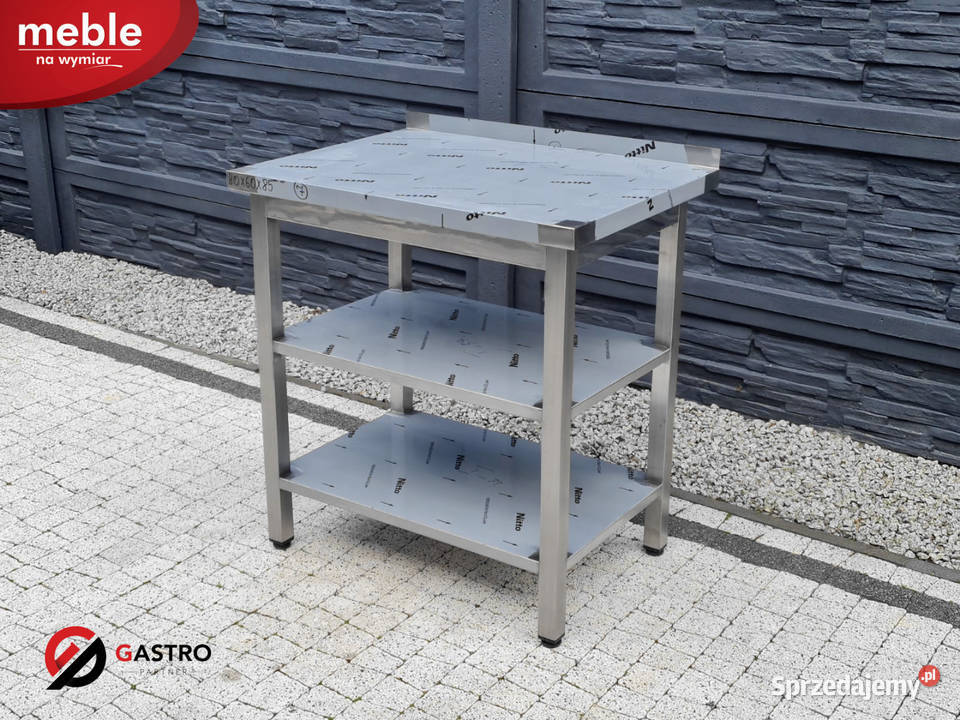 Nowy stół gastronomiczny z 2 półkami wym