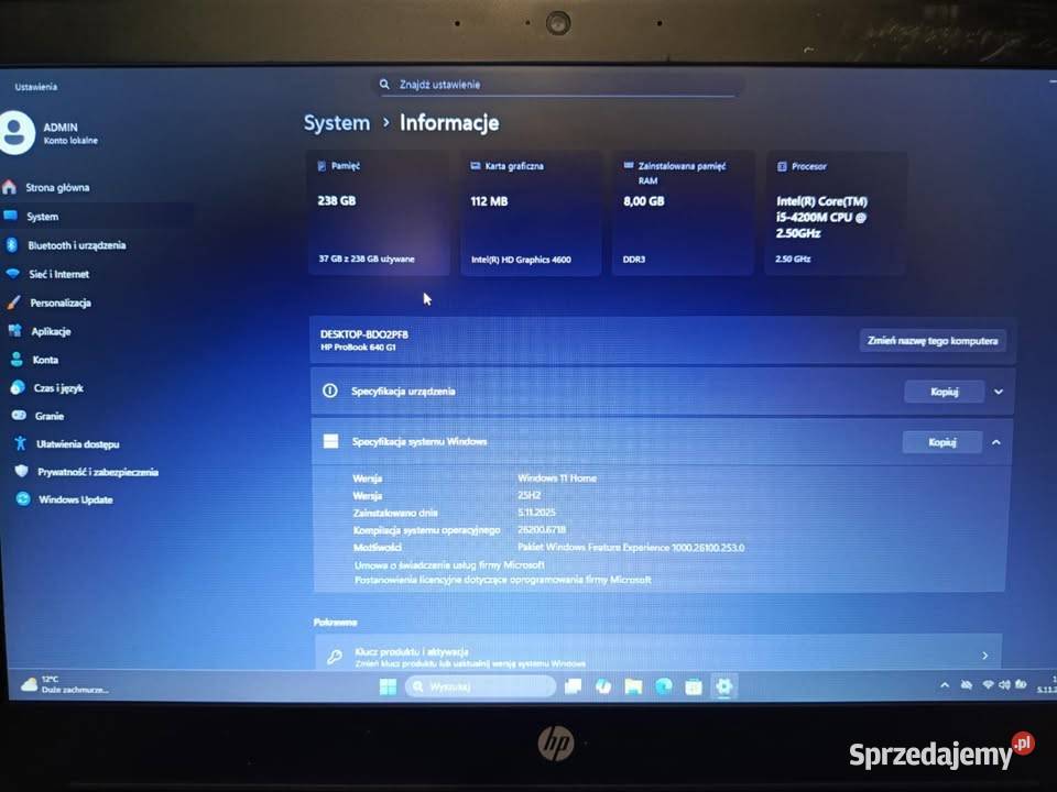 Sprzedam laptop HP PROBOOK 640 G1 mazowieckie Radom