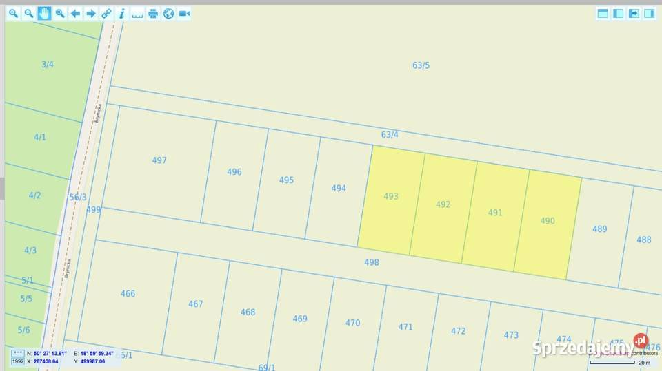 Działki budowlane 1130m2 Tąpkowice Brynicka 24m