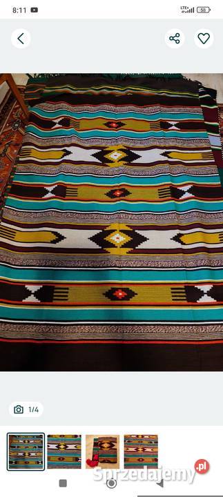 Kilim wełniany pasiak świętokrzyski Starachowice