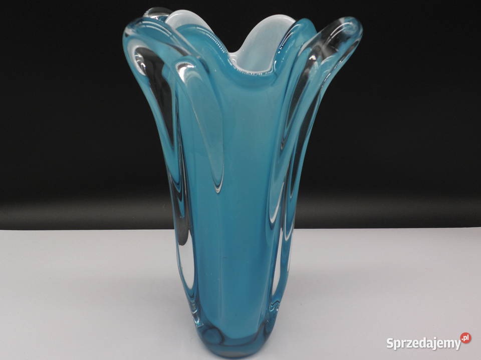 Wazon Szkło Artystyczne Murano Chribska Turkus Porcelana i szkło Raszków sprzedam