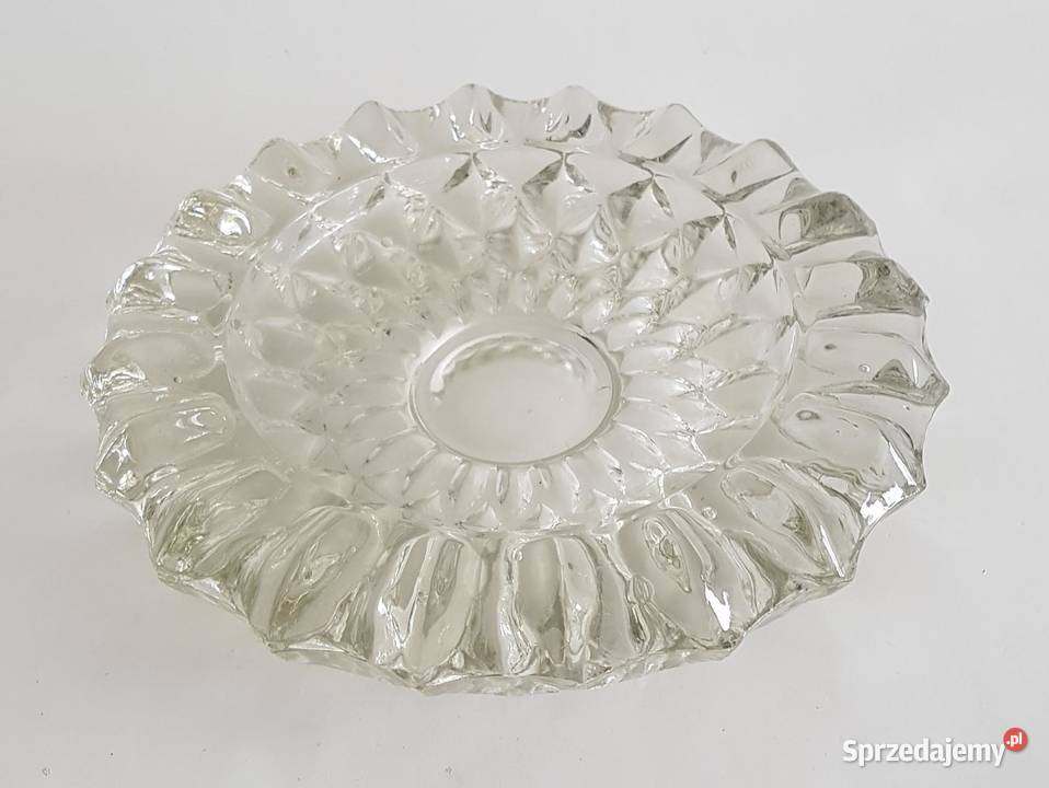 Popielniczka szklana dekoracyjna dekor szkła Legnica