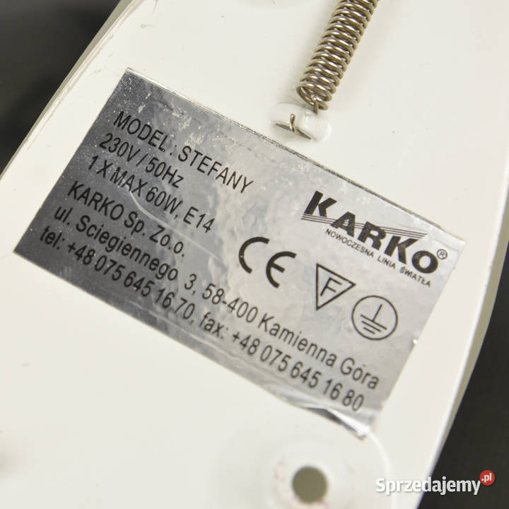 Para kinkietów Stefany Karko Kamienna Góra biały Warszawa sprzedam