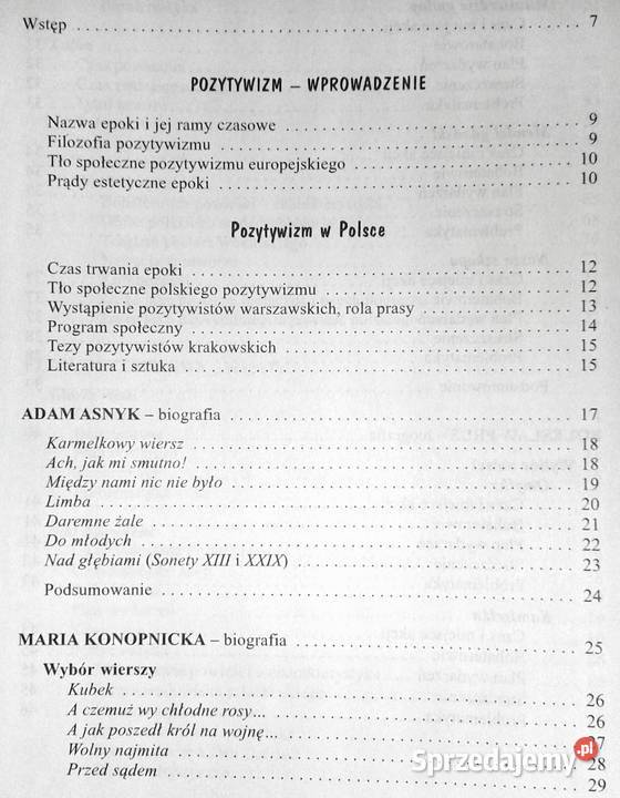 Pozytywizm 4 Opracowania lektury wiersze D Chełm