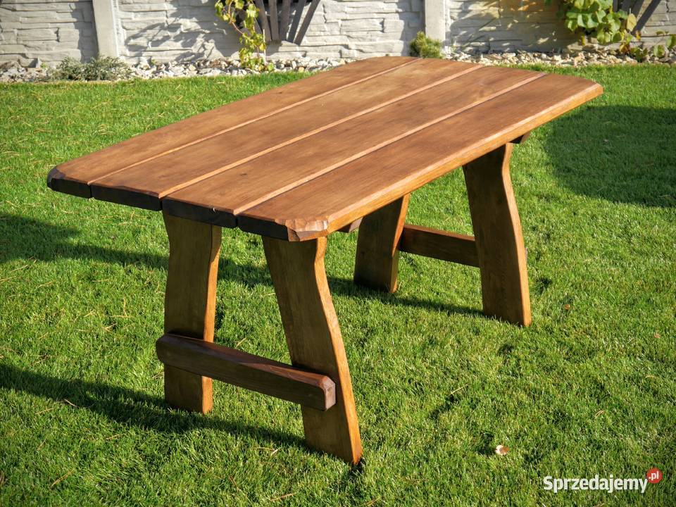 Drewniane meble ogrodowe stół i 2 ławki na 8 Chrząstowice