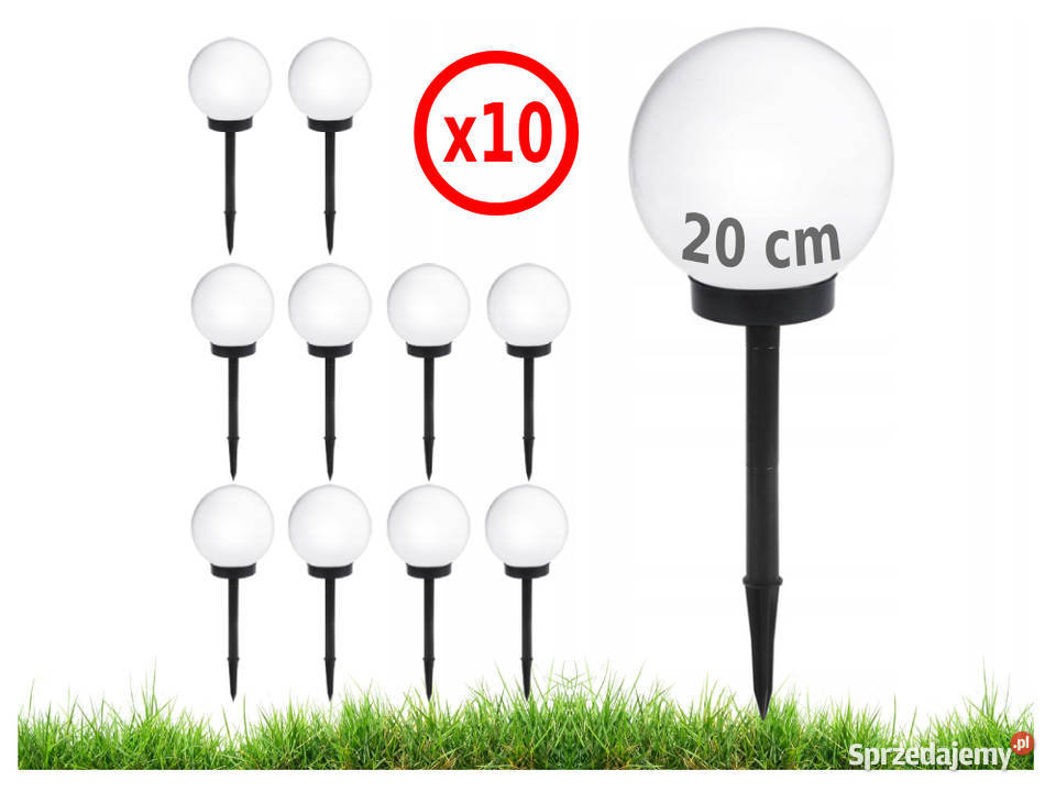 10 SZTUK Lampa ogrodowa solarna na taras kula śląskie