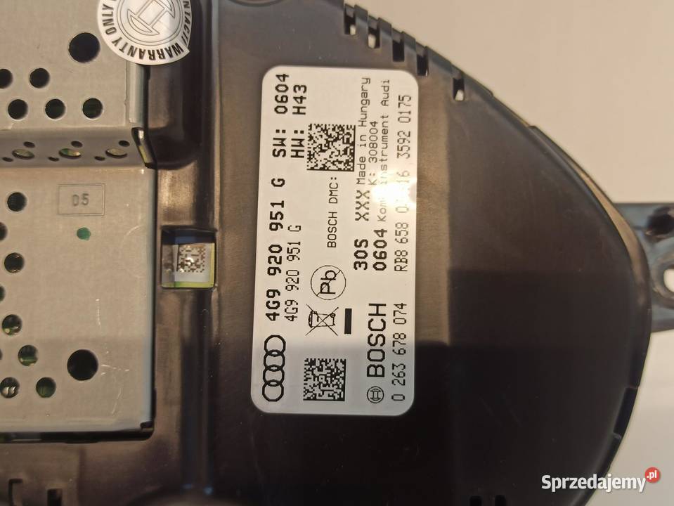LICZNIK ZEGARY AUDI A6 C7 4G9920951G MPHKMH RHD