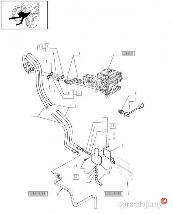 Holland T6010 T6090 T6070 Wąź giętki hyd 12mm Jastrzębniki