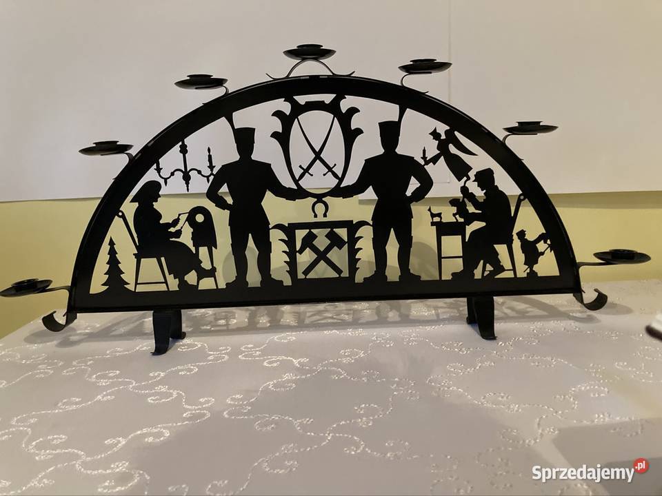 Świecznik Metalowy Łuk z Wizerunkiem Górnika Czerwionka-Leszczyny