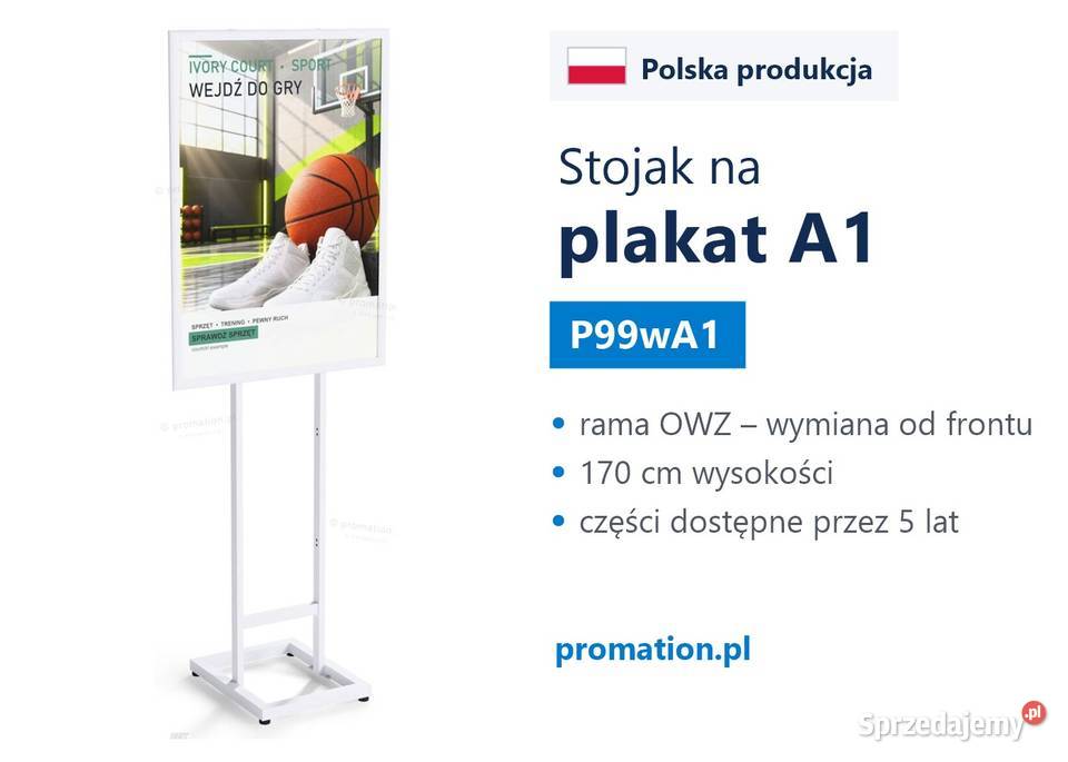 Biały stojak na plakat A1 z ramą OWZ do szkoły Warszawa sprzedam