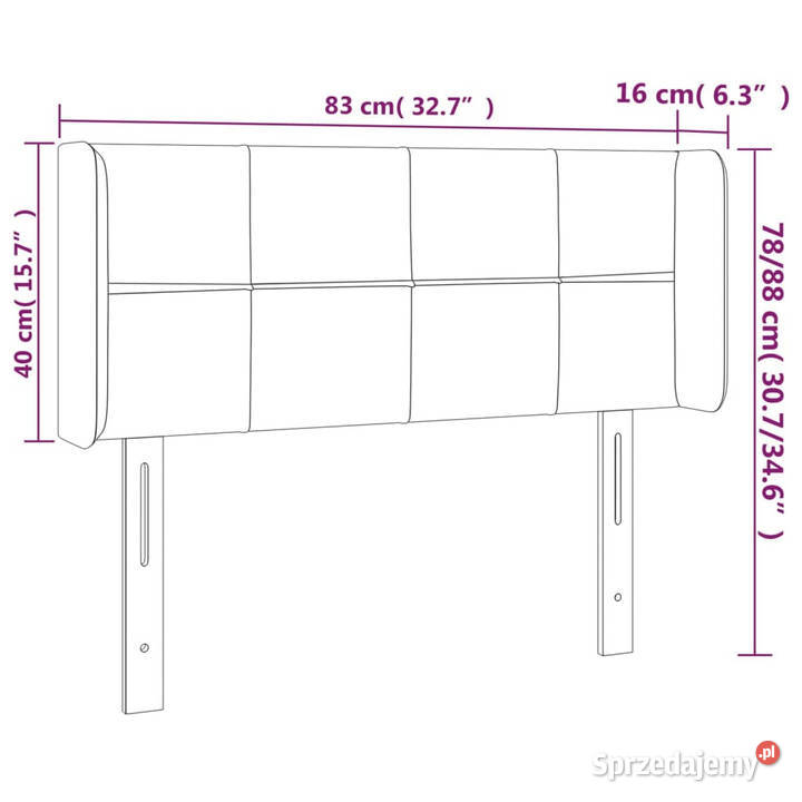 Zagłówek do łóżka z LED ciemnozielony 83x16x7888 Meble Warszawa