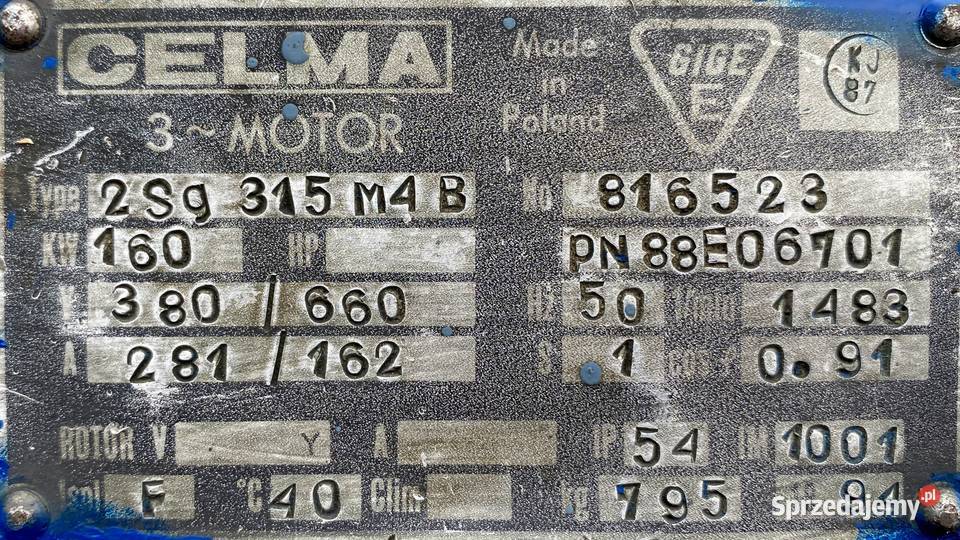 silnik elektryczny 160kW 1483obr CELMA Pigża sprzedam