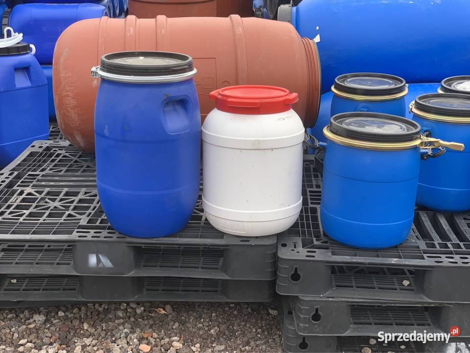 Beczki plastikowe 30lspożywczezakręcaneklamra śląskie