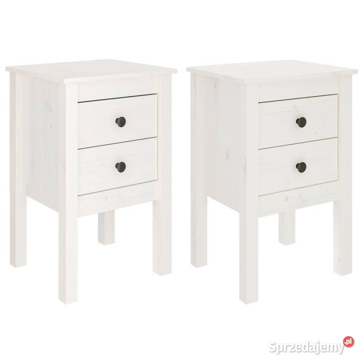 Szafki nocne 2 biały 40x35x615 lite drewno Warszawa