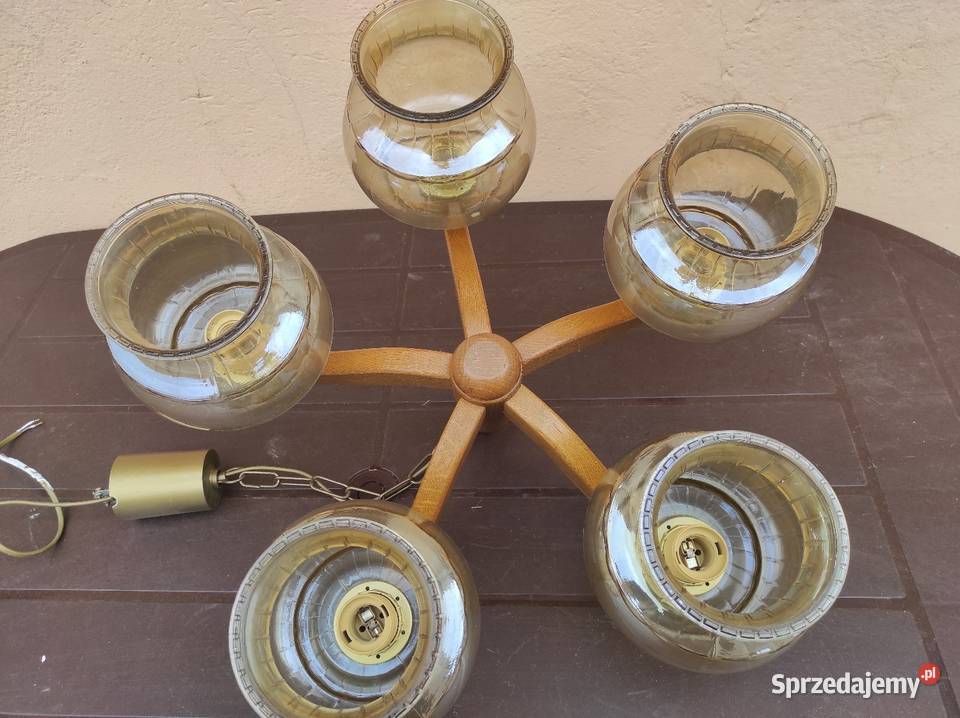 Lampa żyrandol stara prl Schodnia