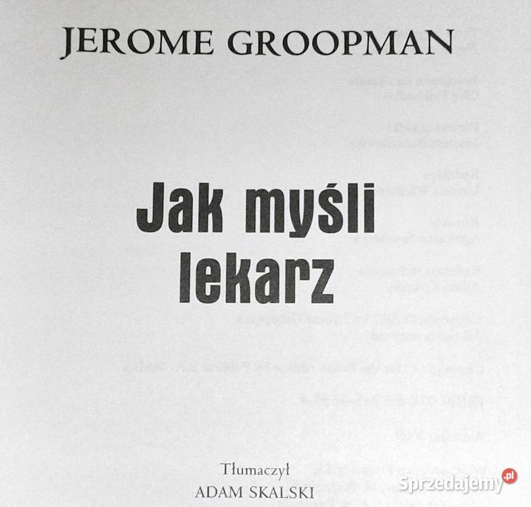 myśli lekarz Jerome Groopman