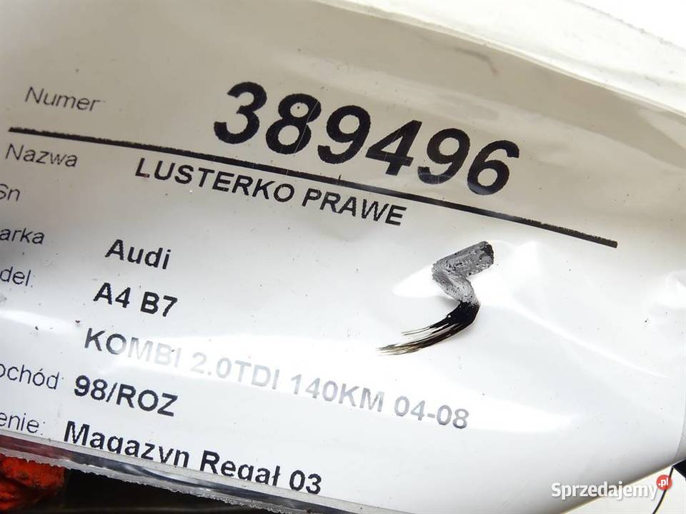 LUSTERKO PRAWE AUDI A4 B7 Kombi 0408 ZEWNĘTRZNE