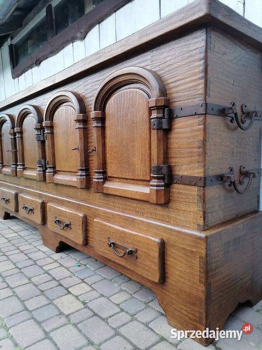 Gigantyczna komoda 100 dębowa bar biblioteka Wąwolnica