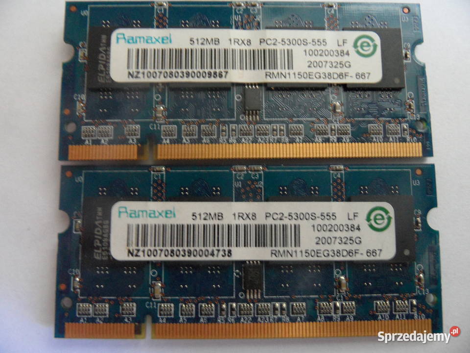 Sprzedam pamięć RAM DDR2 w kościach 512 MB 5 1 DDR2 mazowieckie