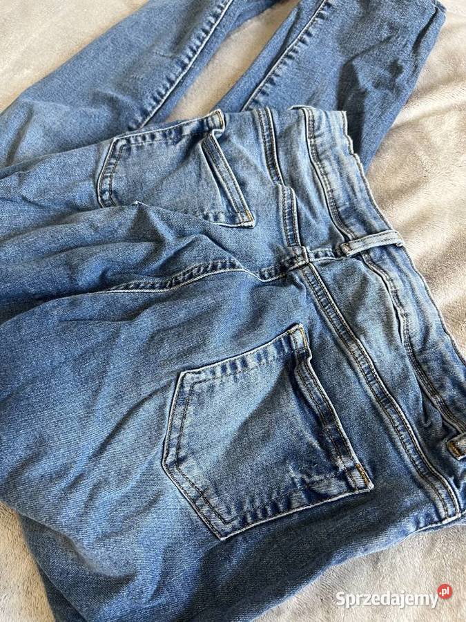 Spodnie jeansy dżinsy skinny rurki niebieskie Jasło
