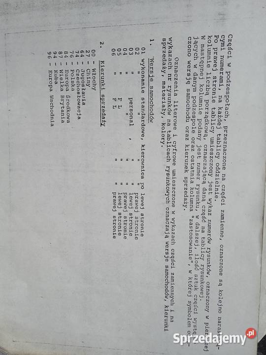 Katalog częsci zamiennych polski fiat 126p