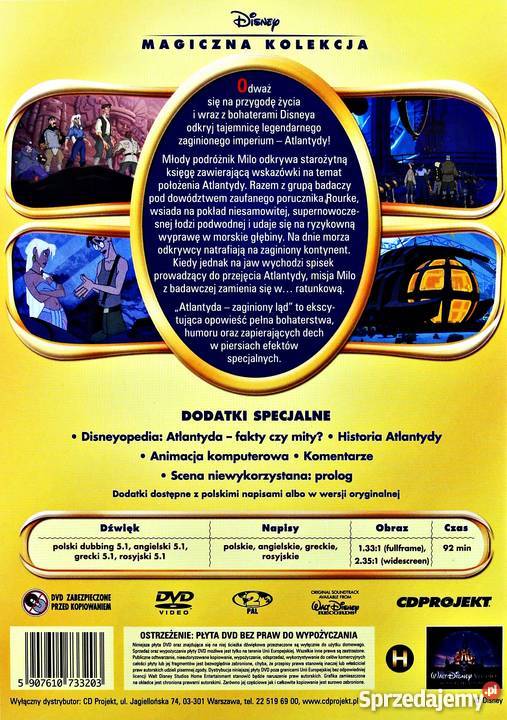 ATLANTYDA ZAGINIONY LĄD MAGICZNA KOLEKCJA DISNEY Kalisz sprzedam