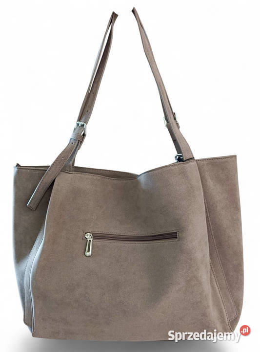 Torebka damska zamszowa pojemna shopperka Żabiczyn