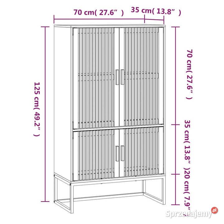 Wysoka szafka 70x35x125 materiał drewnopochodny Dom i Ogród