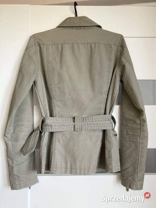 Jeansowa wiatrówka kurtka khaki Benetton unikat Nisko