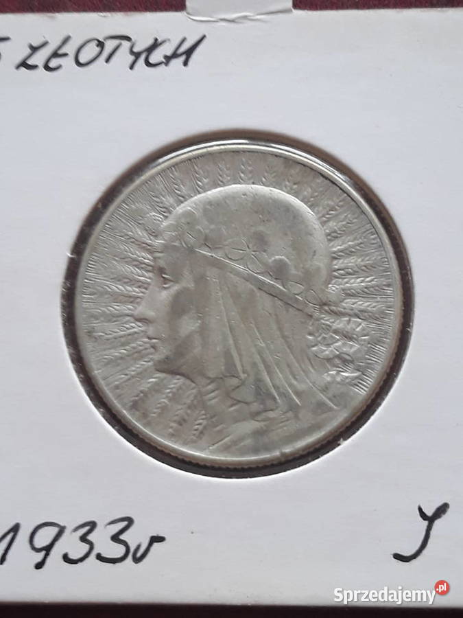 5 Głowa Kobiety 1933 r ładne J Numizmatyka Konin