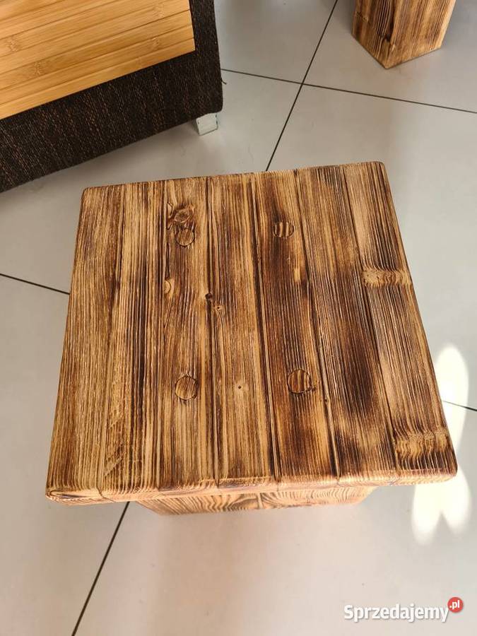 Rustykalny stolik kawowy stojak Dębica