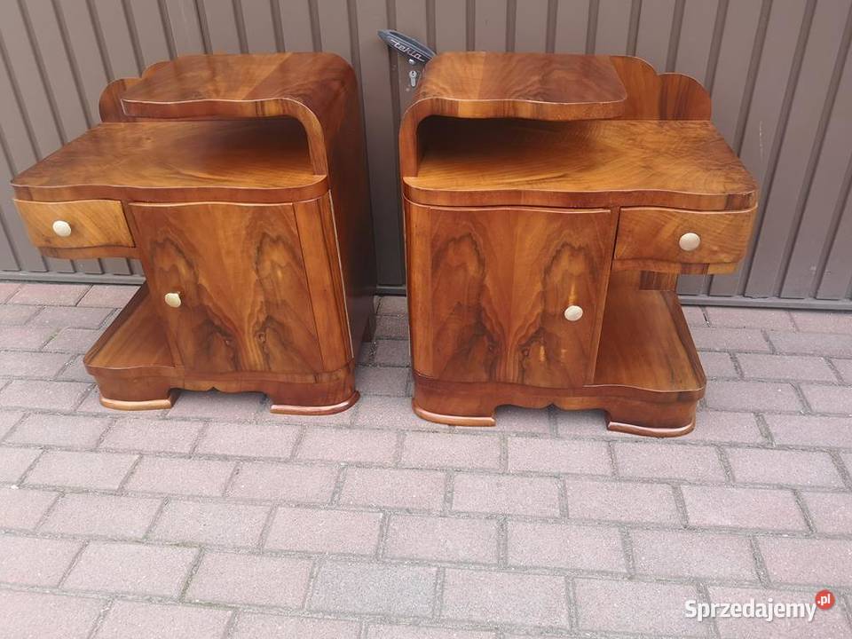Stoliki Szafki Nocne Art Deco Orzech Stare Antyk Swarzędz sprzedam