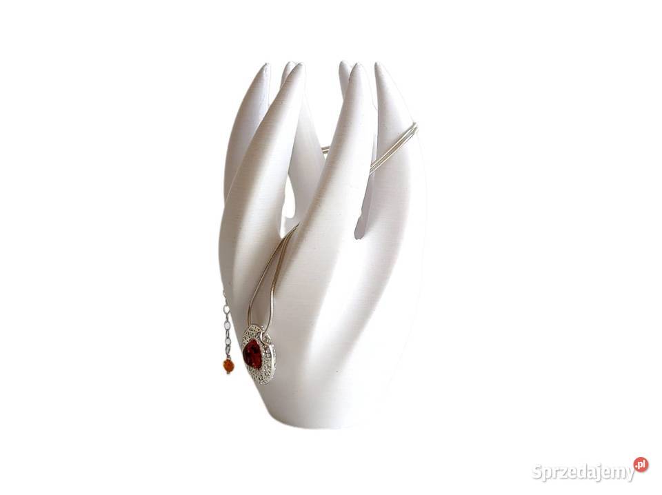 7519 Srebrny Donut z Bursztynem opolskie Kędzierzyn-Koźle