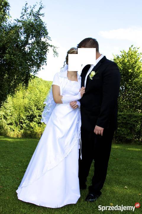 Biała suknia ślubnahalka z kołem bolerko sprzedam