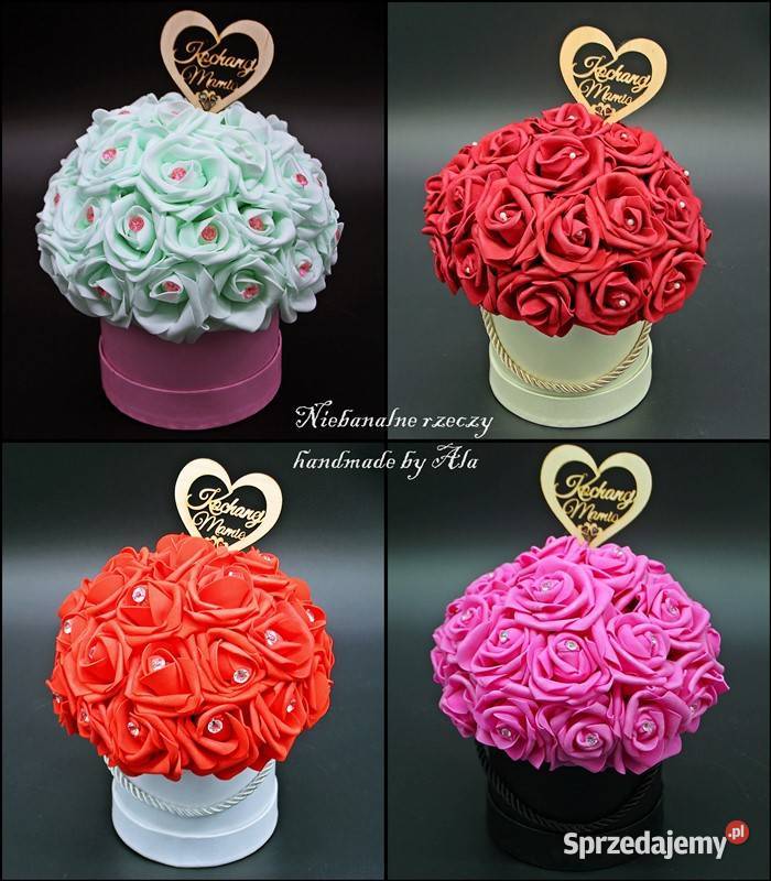 Flower box prezent Dzień Mamy Kwiaty Dzień Babci Rękodzieło Kutno