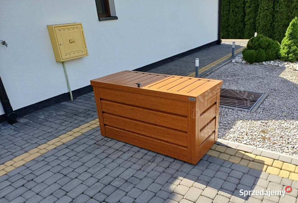 Skrzynia ogrodowa metalowa kufer 150x60x70 złoty Brzesko