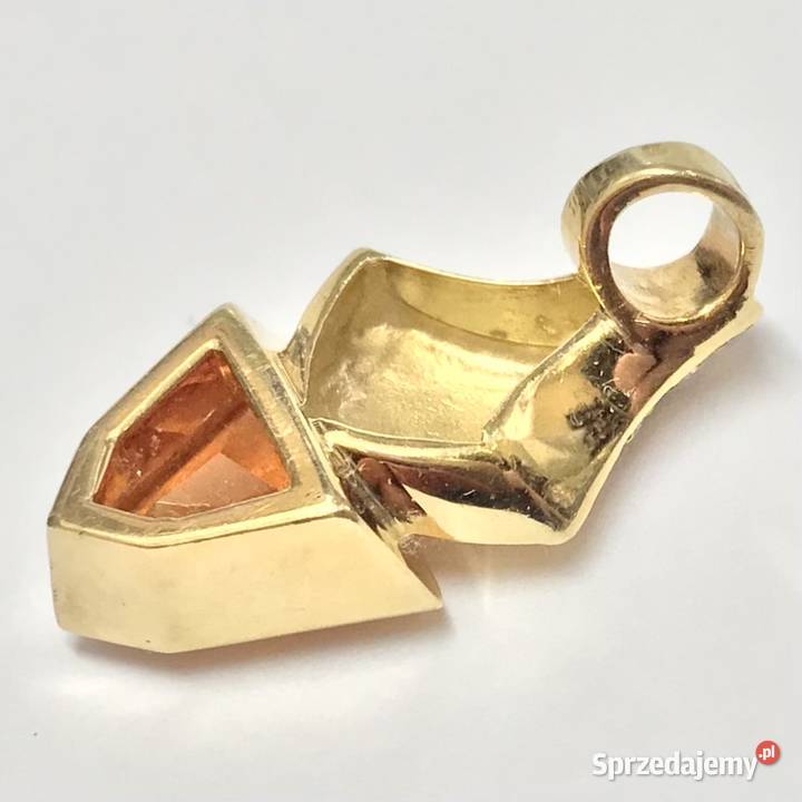 Złoty WISIOREK zawieszka 750 18K TOPAZ IMPERIAL mazowieckie Warszawa