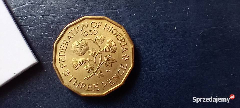 Stare monety 3 pens 1959 Nigeria Lesko