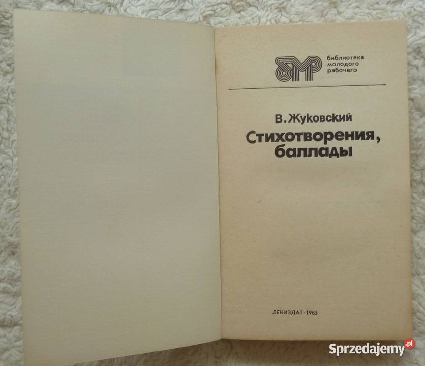 Wiersze i ballady Wasilij Żukowski rosyjsku Warszawa